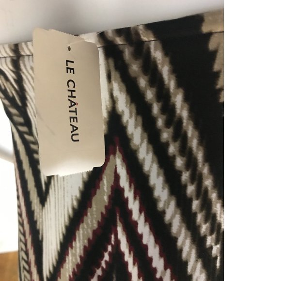 Le Chateau Brown Tan Top braided halter neck tunic geo geometrical fishnet NWT - Picture 6 of 7